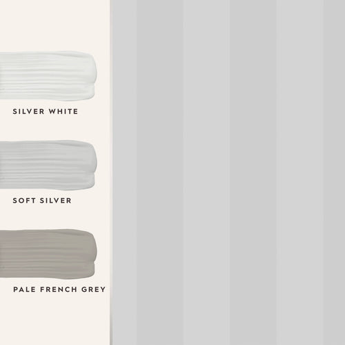 Laura Ashley Vliesbehang - Lille Pearlescent Stripe Silver