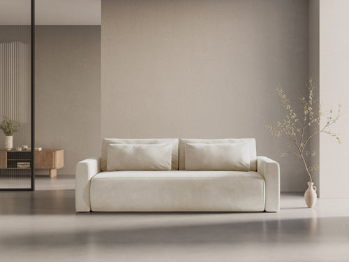 Cosmopolitan Design Slaapbank met opbergdoos Belfast 3-zits, flueel ivoor - 105x238x84cm