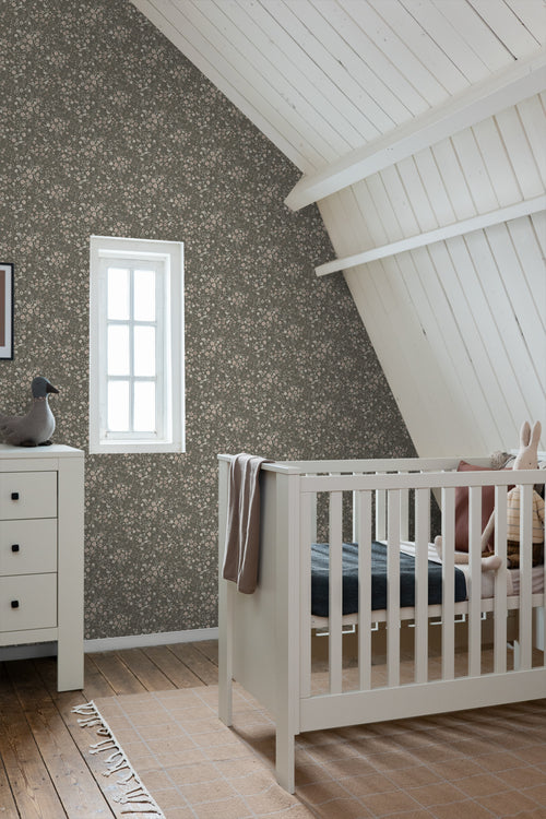 Borastapeter behang vintage bloemetjes groen - 53 cm x 10.05 m - 660614 - vtwonen shop