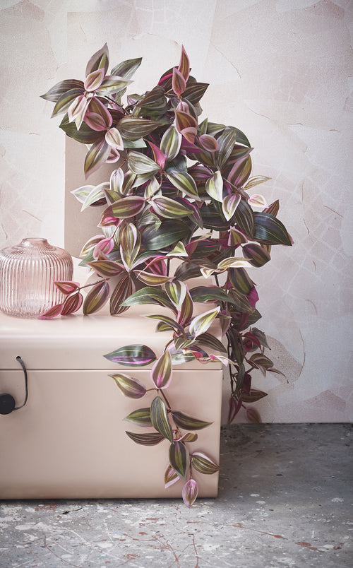 Mica Decorations Tradescantia Kunst Hangplant - L15 x B20 x H54 cm - Bordeaux