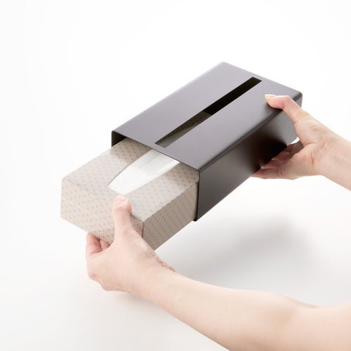 Yamazaki Vertical Tissuebox - Tower - Zwart - vtwonen shop