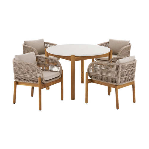 Artichok Teresa Houten Tuinset Beige Met Zitkussens - vtwonen shop