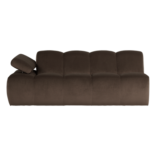 WOOOD 2-zits bank arm links Mojo - Velvet - Bruin - 74x204x97