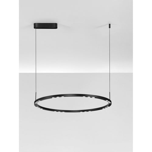 Nova Luce LUNETTE Geïntegreerde LED-hanglamp voor plafond, zandkleurig zwart, Triac dimbaar, 46W, 1879lm, 3000K
