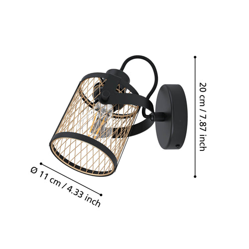 EGLO spot Dellow - e27 - 1 lichts - zwart/geelkoper - vtwonen shop