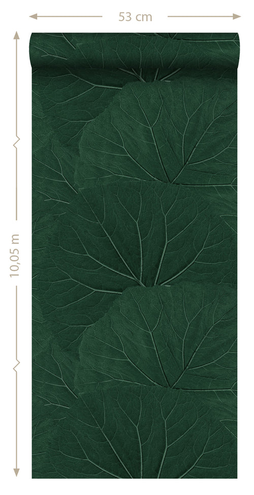 ESTAhome behang grote bladeren emerald groen - 0,53 x 10,05 m - 138997 - vtwonen shop