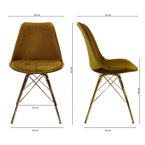Kick kuipstoel Velvet - Goud - vtwonen shop