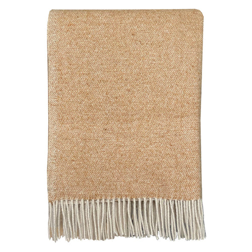 Malagoon plaid - camel beige dubbelzijdig - 130x170cm gerecycled wol