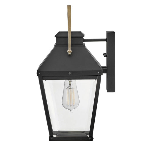 Wandlaterne für den Außenbereich, traditionell, Schwarz, Akzent in brünierter Bronze, IP44, 1 x E27