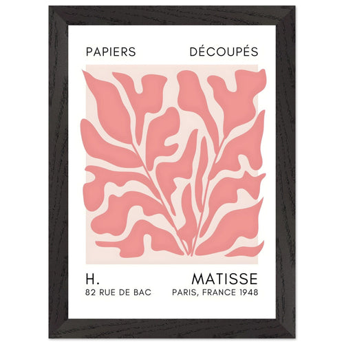 Artfulprints Poster met Lijst Matisse – Seabed shapes taupe   - A4 21x29.7 cm - Taupe