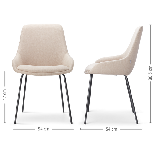 Nolon Nora-Isa Eetkamerstoelen Set van 2 - Beige - Zwart - vtwonen shop