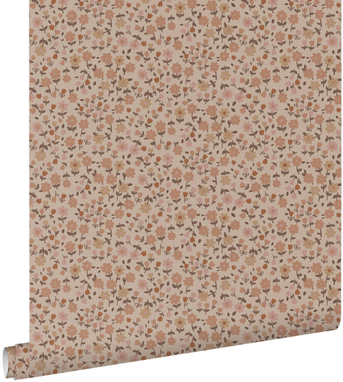 ESTAhome behang bloemetjes terracotta roze - 53 cm x 10.05 m - 131394