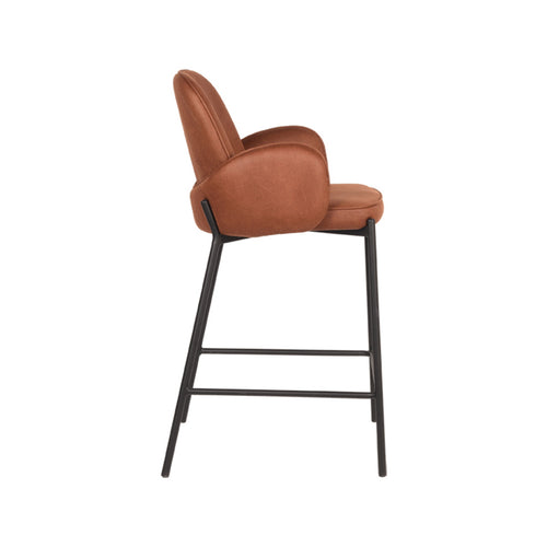 LABEL51 Barkruk Jari - Cognac - Zithoogte 65cm - Set van 2