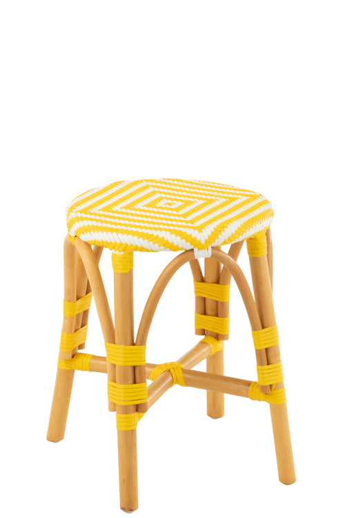 J-Line kruk Live - rotan - naturel/geel