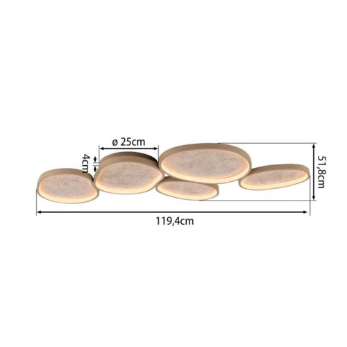 Just Light plafondlamp Moonbraker - 5 lichts - 119.4  x 6.1   cm - beige