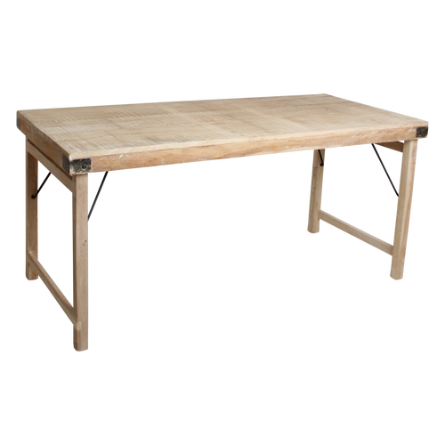 Raw Materials eettafel Limewash - inklapbaar - FSC gerecycled hout - 165x75x76 cm