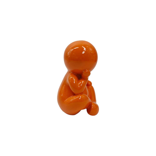 Present Time ornament Amigo Sitting Medium - oranje - 11.3x10.2x16.3cm