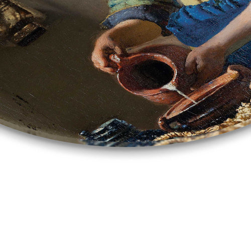 Reinders glasschilderij Vermeer - Melkmeisje - Ø 70cm