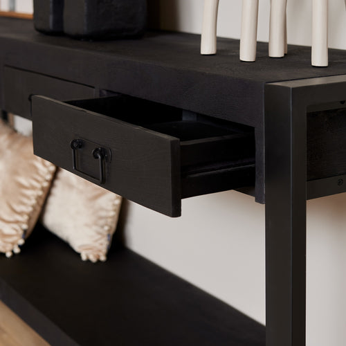 StarFurn Sidetable Boaz - Zwart Hout - 180x35x76cm - vtwonen shop