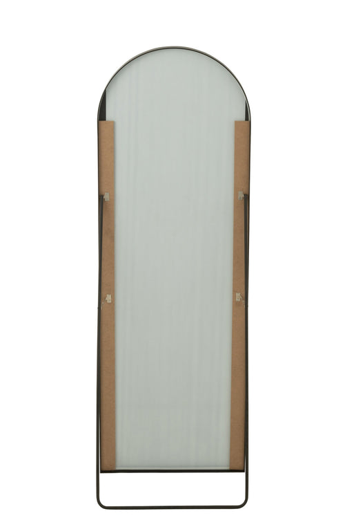 J-Line spiegel Op Voet Afgerond - glas/metaal - zwart - 50 x 150 cm