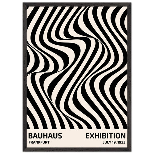 Artfulprints Poster met Lijst Bauhaus - Exhibition Frankfurt   - 50x70 cm - Zwart / Wit