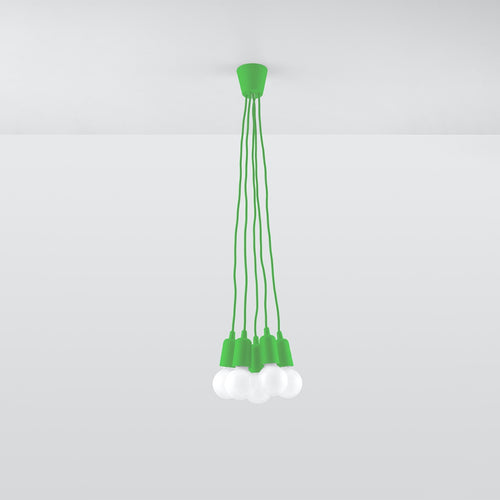 Sollux Lighting Hanglamp DIEGO 5 groen - 25x25x90cm