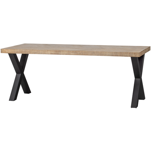 WOOOD tafel visgraat met alkmaar poot Tablo - Mango - 75x200x90 - vtwonen shop