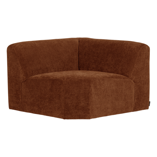 WOOOD hoekelement recht Mojo Base - Ribstof - Roestbruin - 74x105x105