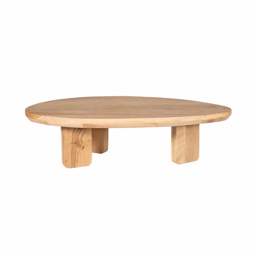 StarFurn Salontafel Zillah - Driehoek Naturel Hout - 130x70x35cm
