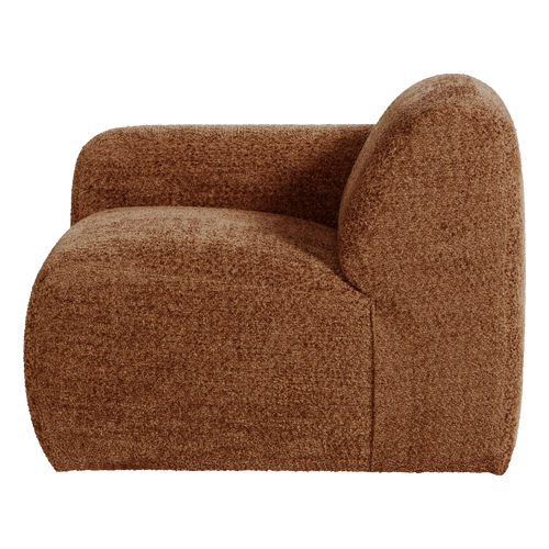 WOOOD 1-zits bank arm links Mojo Base - Wollig - Roestbruin - 74x105x97