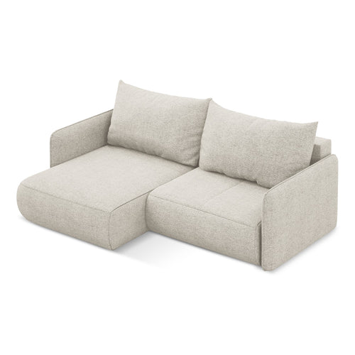 LaMiaSofa hoekbank links Palermo - chenille stof - zilver - 207x148x86