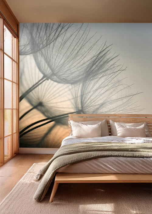 Sanders & Sanders fotobehang bloemen beige en grijs - 360 x 270 cm - 600553