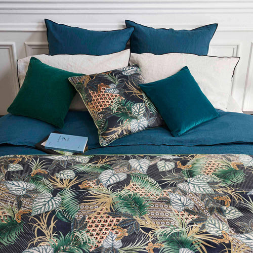 Madura Set van 2 kussenslopen Carlina olie en zwarte hommels 65x65 cm