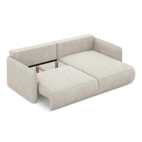 LaMiaSofa hoekbank rechts Palermo - chenille stof - zilver - 207x148x86