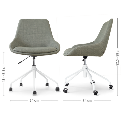 Nolon Nout-Isa Bureaustoel Saliegroen - Stof - Wit Onderstel - vtwonen shop