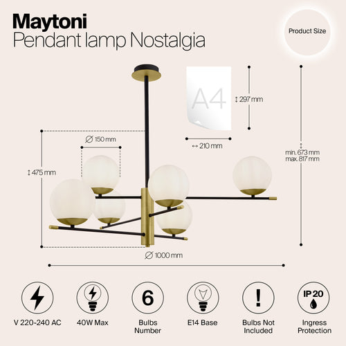 Maytoni - Hanglamp Nostalgia - Goud - Ø100 - vtwonen shop