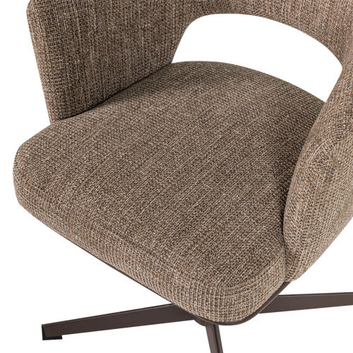 WOOOD draaibare eetkamerstoel bruin melange Libi - 79x62x59