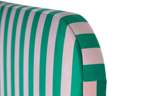 Really Nice Things hoofdbord Eddie - velvet - strepen groen roze - vtwonen shop