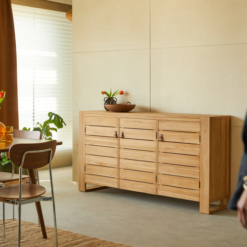 Tikamoon Buffet van massief teakhout 170 cm - Naturel