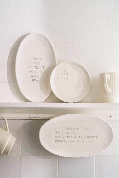 vtwonen Muurdecoratie - Create - Keramiek - Gebroken wit - 15x25.5x1.5cm