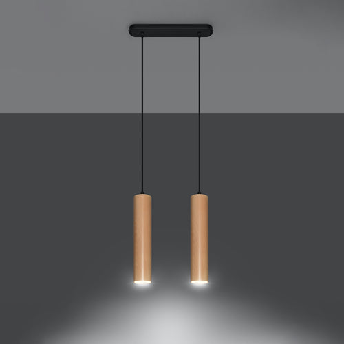 Sollux Lighting Hanglamp LINO 2 hout - 30x6x90cm