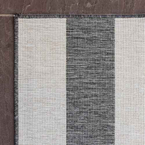 Eva Interior Buitenkleed Stripes Grijs/Wit dubbelzijdig - 200 x 290 cm - vtwonen shop