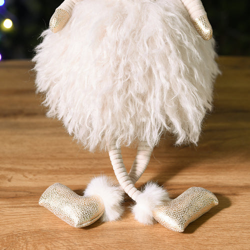 Sia Deco - Kerstfiguurtje Fillette à Asseoir Dreamy - Crème / 63 cm - Crème - Polyester - H63 - vtwonen shop