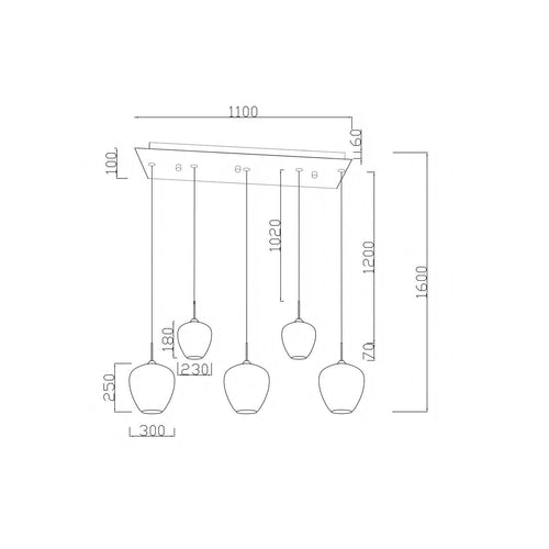 Kare Design Hanglamp Sphere 5 blauw