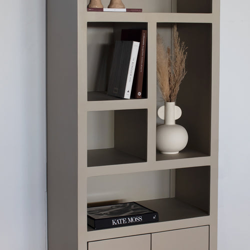 Giga Meubel Wandkast Xander - Hout/Hardhout - Beige - 80x45x220cm - vtwonen shop