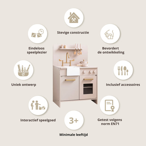 Petite Amélie Houten Speelkeuken - MDF - roze
