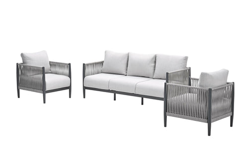 Diamo loungeset - 3-delig - carbon black - grey sand - valley sand