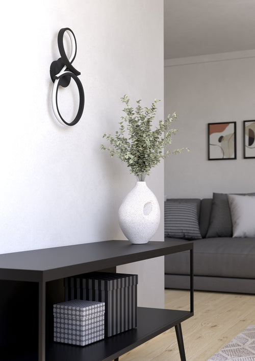 EGLO wandlamp Serpins - led - 40 cm - zwart/wit