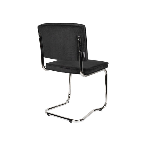 Zuiver Ridge Rib Kink Eetkamerstoelen  Zwart - Set van 2
