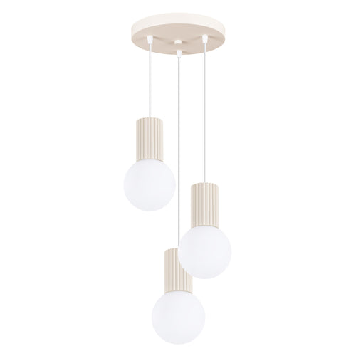 Sollux Lighting Hanglamp HALO 3P beige - 25x25x125cm
